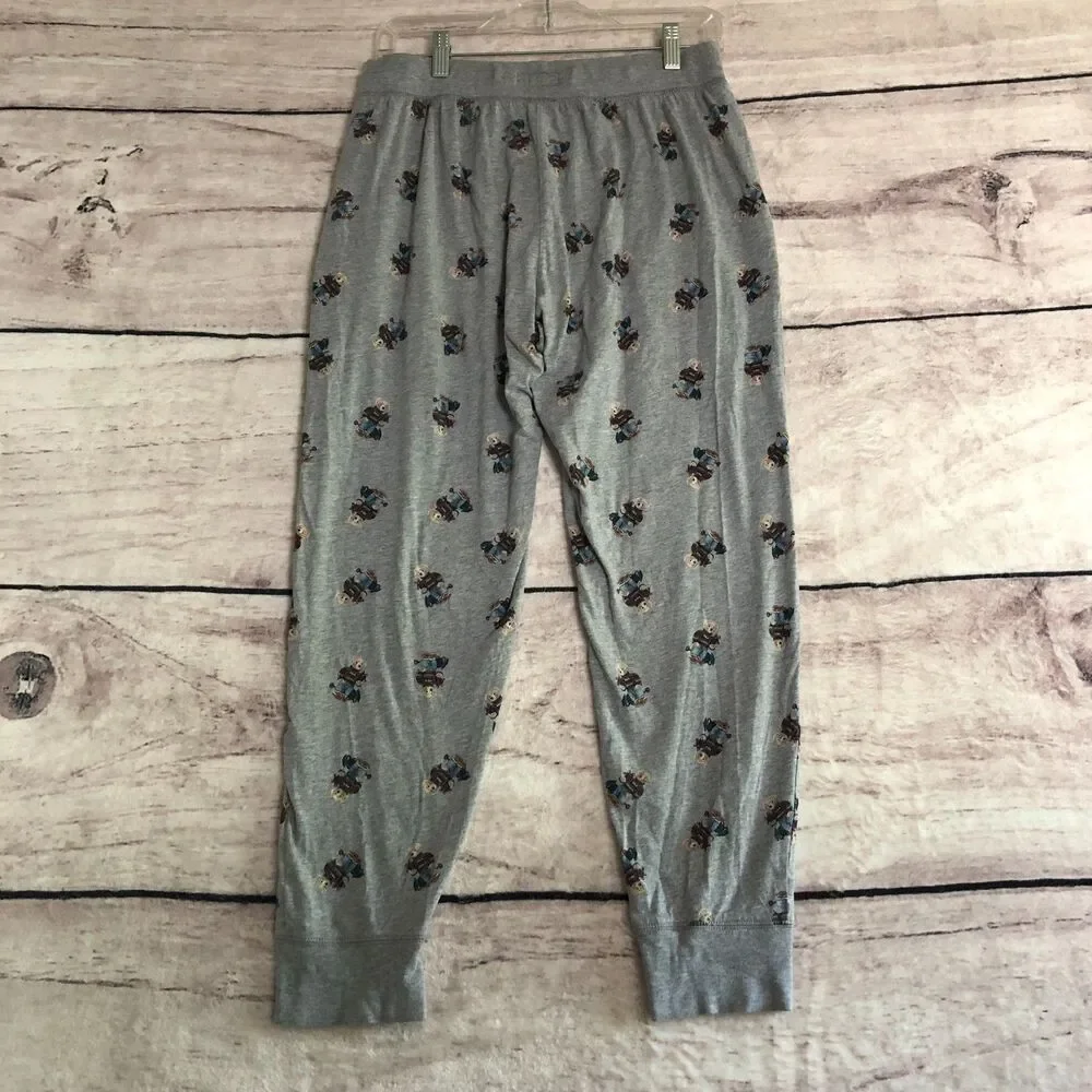 Polo Ralph Lauren Pajama Pants Mens M Gray Teddy Bear Sleep Loungewear Joggers